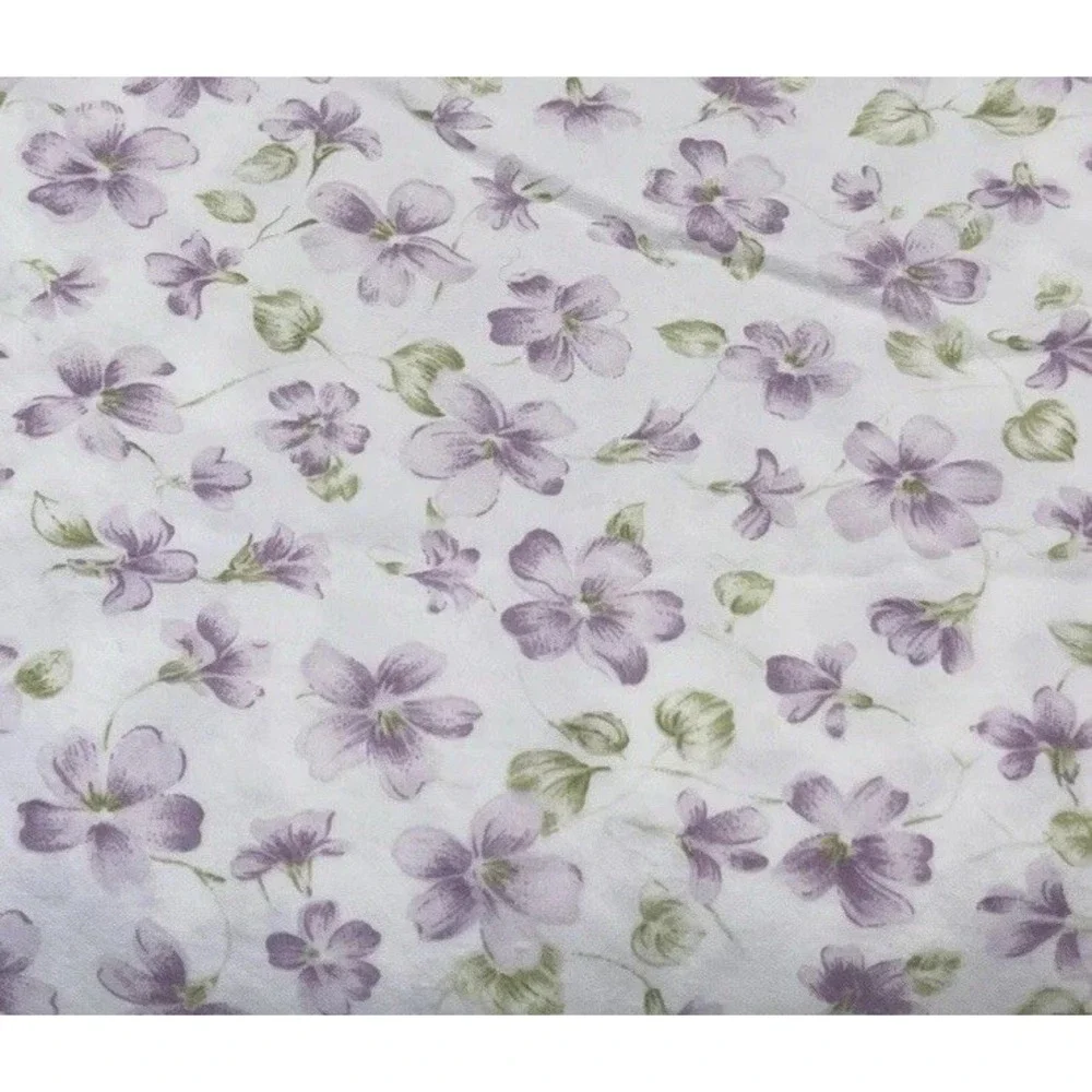 Ralph Lauren Emilie Lavender Violets Queen  Flat Sheet Vtg Shabby Floral Cottage